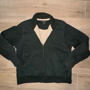 Men’s Eddie Bauer Sherpa lined Hunter Green Jacket Sweatshirt zipper front XXL
